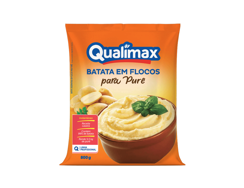 PURÊ DE BATATAS QUALIMAX 800 G (CX 6 PCT)